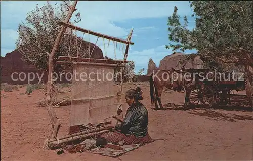 Weberei Teppich Navajo Rug Weavers Indianer Pferd  Kat. Handwerk