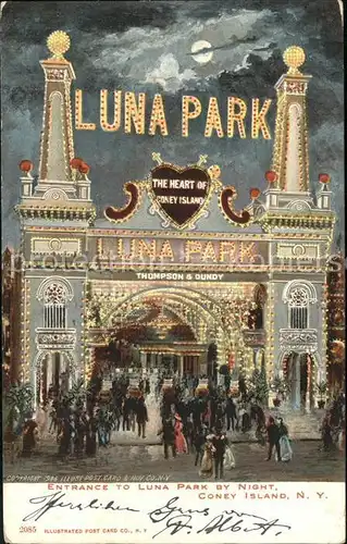 Lunapark Coney Island N.Y. Entrance Eingang  Kat. Vergnuegungsparks