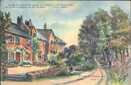 Kuenstlerkarte Cottages Angleterre Kat. Kuenstlerkarte