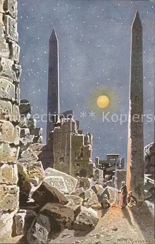 Perlberg F. Nr. 147 Obelisko of Karnak  Kat. Kuenstlerkarte