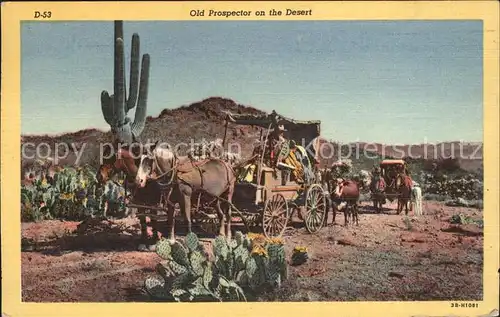 Pferdekutschen Wueste Kakteen Old Prospector  Kat. Tiere