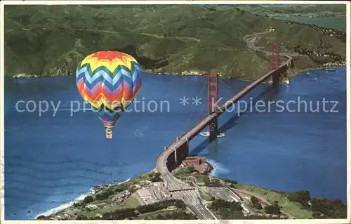 Heissluftballon Hot Air Balloon Golden Gate Bridge Fliegeraufnahme Kat. Flug
