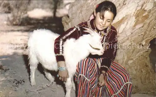 Ziege Indianer Navajo Maiden Tracht Goat  Kat. Tiere