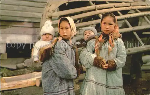 Eskimos Inuit Kinder Children of Nome Alaska Kat. Regionales