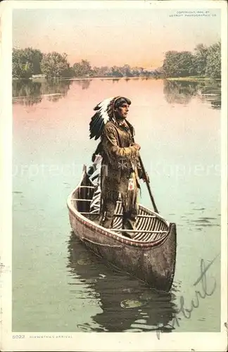Indianer Native American Hiawatha Kanu Kat. Regionales