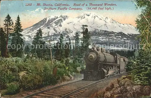 Lokomotive Mt. Shasta California Road of a Thousand Wonders  Kat. Eisenbahn