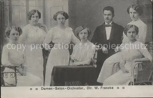 Musikanten Damen Salon Orchester Dir. W. Franzke Kat. Musik