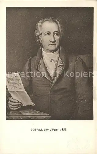 Goethe Johann Wolfgang von Goethe Brief 1828 Stieler Kat. Dichter