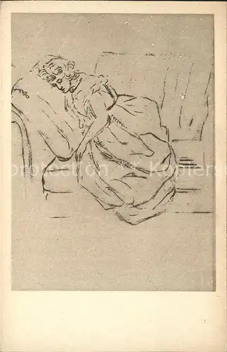 Goethe Johann Wolfgang von Christiane Vulpius schlafend Zeichnung  Kat. Dichter