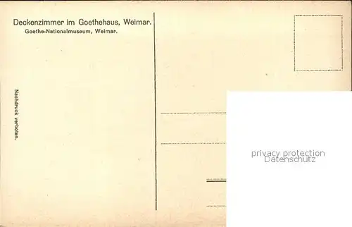 Goethe Johann Wolfgang von Deckenzimmer Goethehaus Weimar  Kat. Dichter