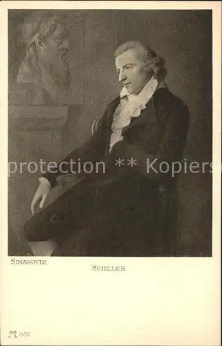 Schiller Friedrich Portrait gemalt L. Simanoviz Kat. Dichter
