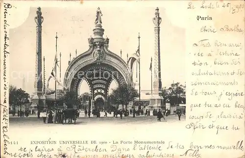Exposition Universelle Paris 1900 La Porte Monumentale Kat. Expositions