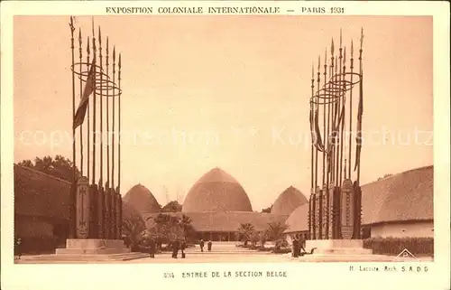 Exposition Coloniale Paris 1931 Entree de la Section Belge  Kat. Expositions