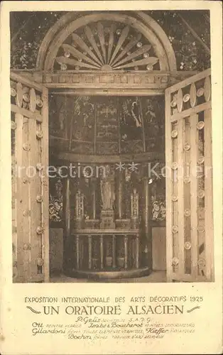 Exposition Arts Decoratifs Paris 1925 Oratoire Alsacien  Kat. Expositions