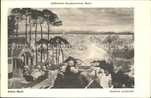 Kuenstlerkarte Alte Kuenstler Albert Welti Deutsche Landschaft Kat. Kuenstlerkarte