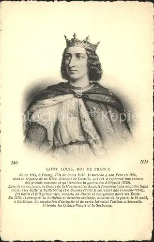 Adel Frankreich Saint Louis Roi de France  Kat. Koenigshaeuser