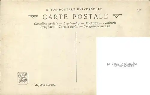 Kuenstlerkarte Pierre Petit Gerard En Route Nr. 73 Salon 1909 Soldaten auf dem Marsche Kat. Kuenstlerkarte