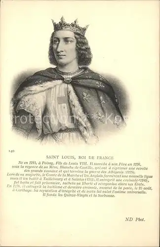 Adel Frankreich Saint Louis Roi de France  Kat. Koenigshaeuser