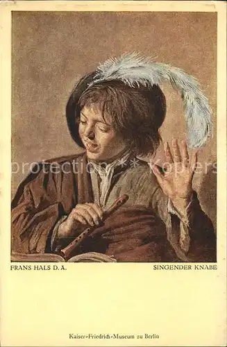 Kuenstlerkarte Frans Hals D.ae. Singender Knabe Nr. 1107  Kat. Kuenstlerkarte