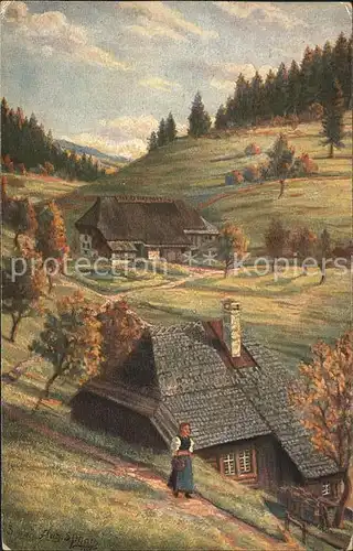 Simon A. Bauerngehoeft im Schwarzwald Nr. 384 Kat. Schwarzwaldkuenstler