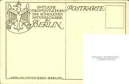Kuenstlerkarte Ludwig Knaus Ein Zwerg Kreide Koenigliche National Galerie Kat. Kuenstlerkarte