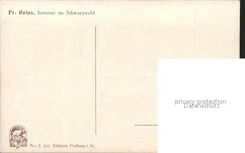 Reiss Fritz Sommer im Schwarzwald Nr. 3 Kat. Schwarzwaldkuenstler