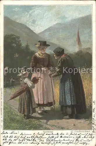 Kuenstlerkarte H. Lindenschmit Sonntag Nr. 281 Litho  Kat. Kuenstlerkarte