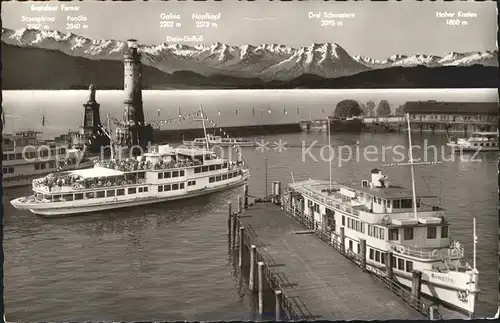 Dampfer Binnenschifffahrt Kempten Lindau i. B. Hafen Schweizer Alpen  Kat. Schiffe