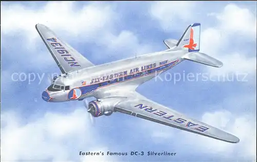 Flugzeuge Zivil Eastern Air Lines DC 3 Silverliner Kat. Flug