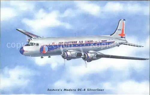Flugzeuge Zivil Eastern Air Lines DC 4 Silverliner Kat. Flug