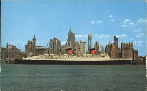 Dampfer Oceanliner Hudson River New York Skyline Kat. Schiffe