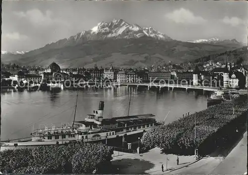 Dampfer Seitenrad Gallia Luzern Pilatus  Kat. Schiffe