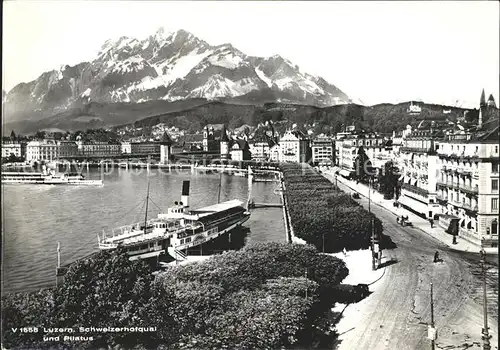 Dampfer Seitenrad Schiller Luzern Schweizerhofquai Pilatus Kat. Schiffe