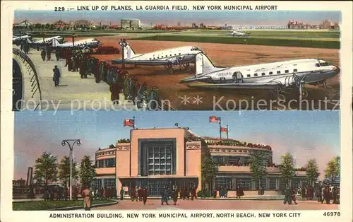 Flugzeuge Zivil Flughafen New York Municipal Airport North Beach La Guardia Field Kat. Flug