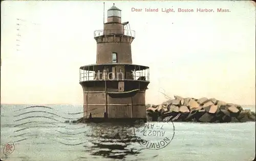 Leuchtturm Lighthouse Dear Island Light Boston Harbor  Kat. Gebaeude