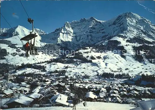 Sessellift Schwandfeldspitz Adelboden Berner Oberland  Kat. Bahnen