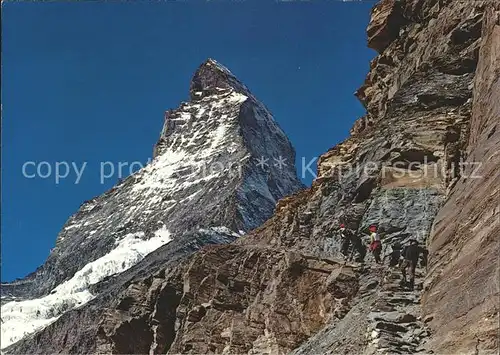 Bergsteigen Klettern Bergsteiger Matterhorn Zermatt Weg Schwarzsee-Hoernli / Sport /