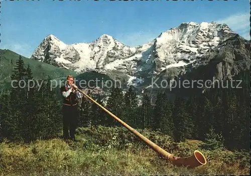 Alphorn Alphornblaeser Eiger Moench Jungfrau Kat. Musik