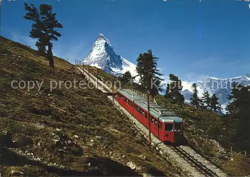 Zahnradbahn Gornergratbahn Zermatt Matterhorn  Kat. Bergbahn