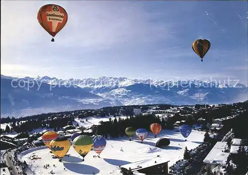 Heissluftballon Crans Montana Alpes Valaisannes Kat. Flug