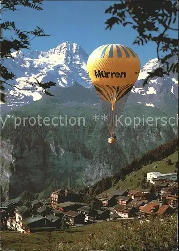 Heissluftballon Muerren Jungfernflug Berner Oberland  Kat. Flug