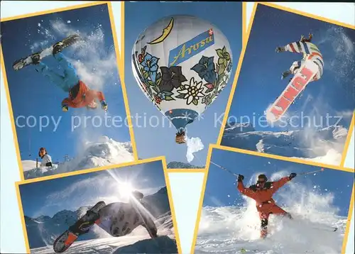 Heissluftballon Snowboard Skifahren Arosa  Kat. Flug