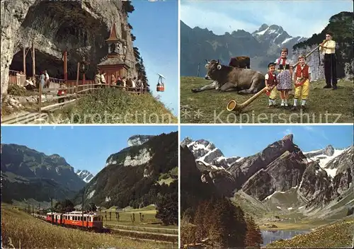 Alphorn Alpstein Appenzellerbahn Ebenalpbahn Wildkirchli  Kat. Musik