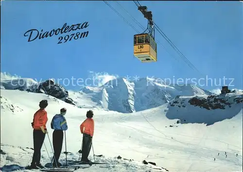 Seilbahn Diavolezza Skifahrer / Bahnen /