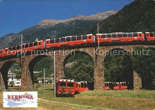 Eisenbahn Bernina Express Brusio Viadukt der RhB Kat. Eisenbahn