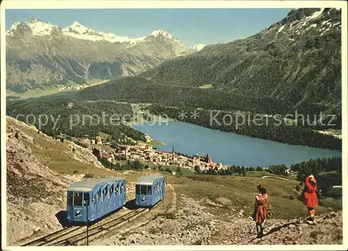 Zahnradbahn Corviglia Piz Languard St. Moritz Kat. Bergbahn