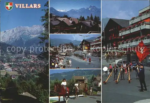 Alphorn Alphornblaeser Fahnenschwinger Villars  Kat. Musik