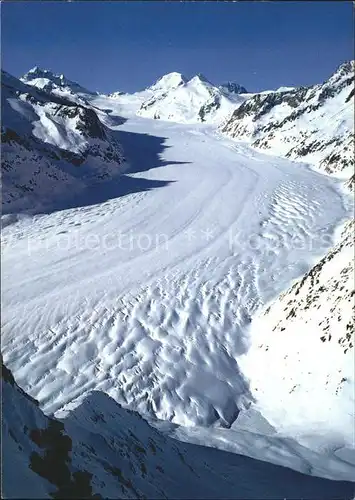 Gletscher Eggishorn ob Fiesch Grosser Aletschgletscher Jungfrau Moench Eiger Kat. Berge