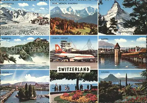 Swissair Flughafen Zuerich Luzern Matterhorn Lac Leman Geneve Kat. Flug