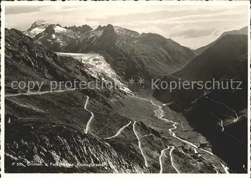 Gletscher Rhonegletscher Grimselstrasse Furkastrasse  Kat. Berge